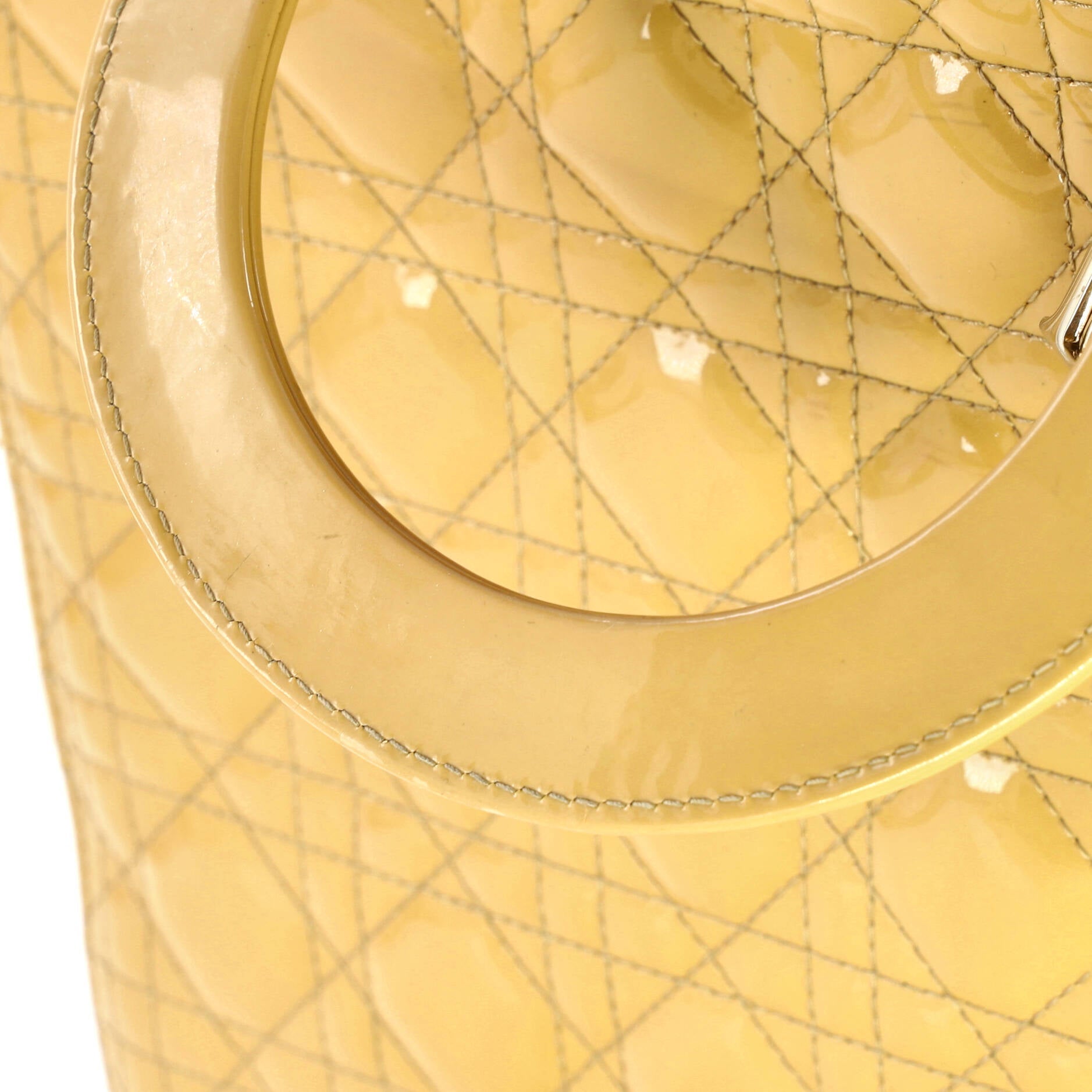 Lady Dior Bag Cannage Quilt Patent Large