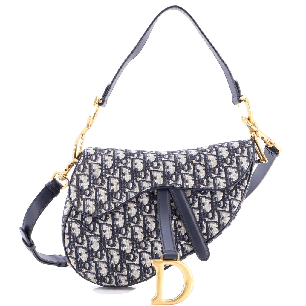 Saddle Handbag with Strap Oblique Canvas Medium