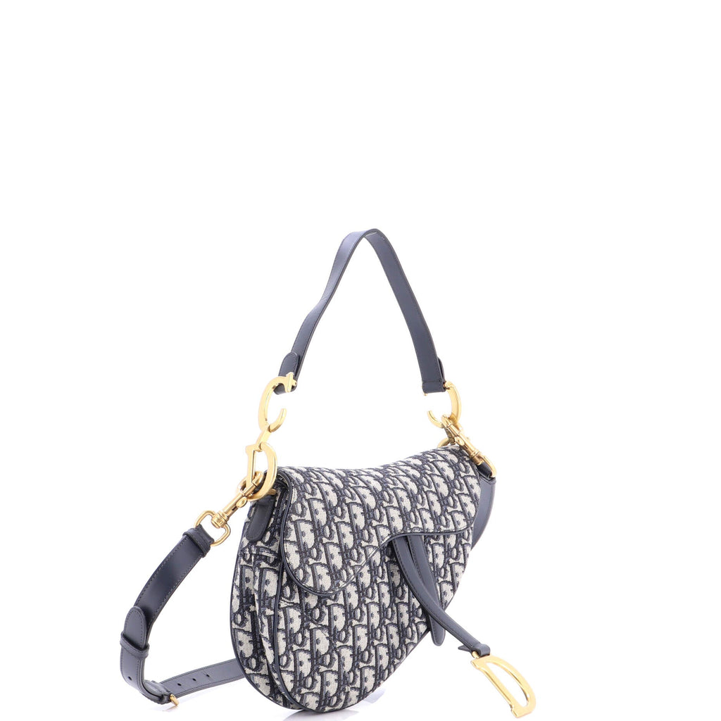 Saddle Handbag with Strap Oblique Canvas Medium