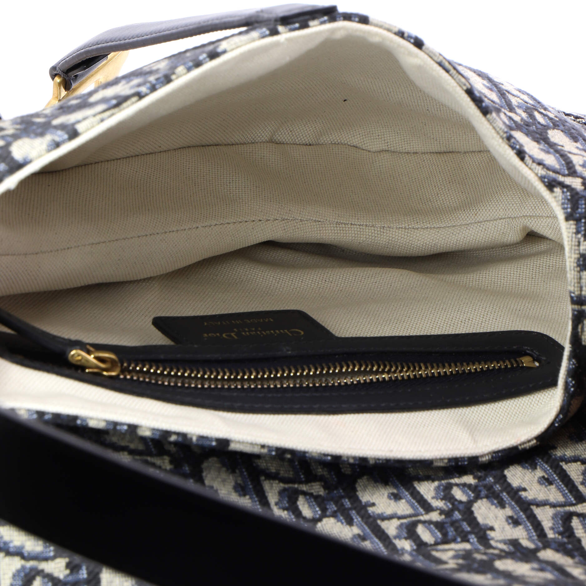 Saddle Handbag with Strap Oblique Canvas Medium