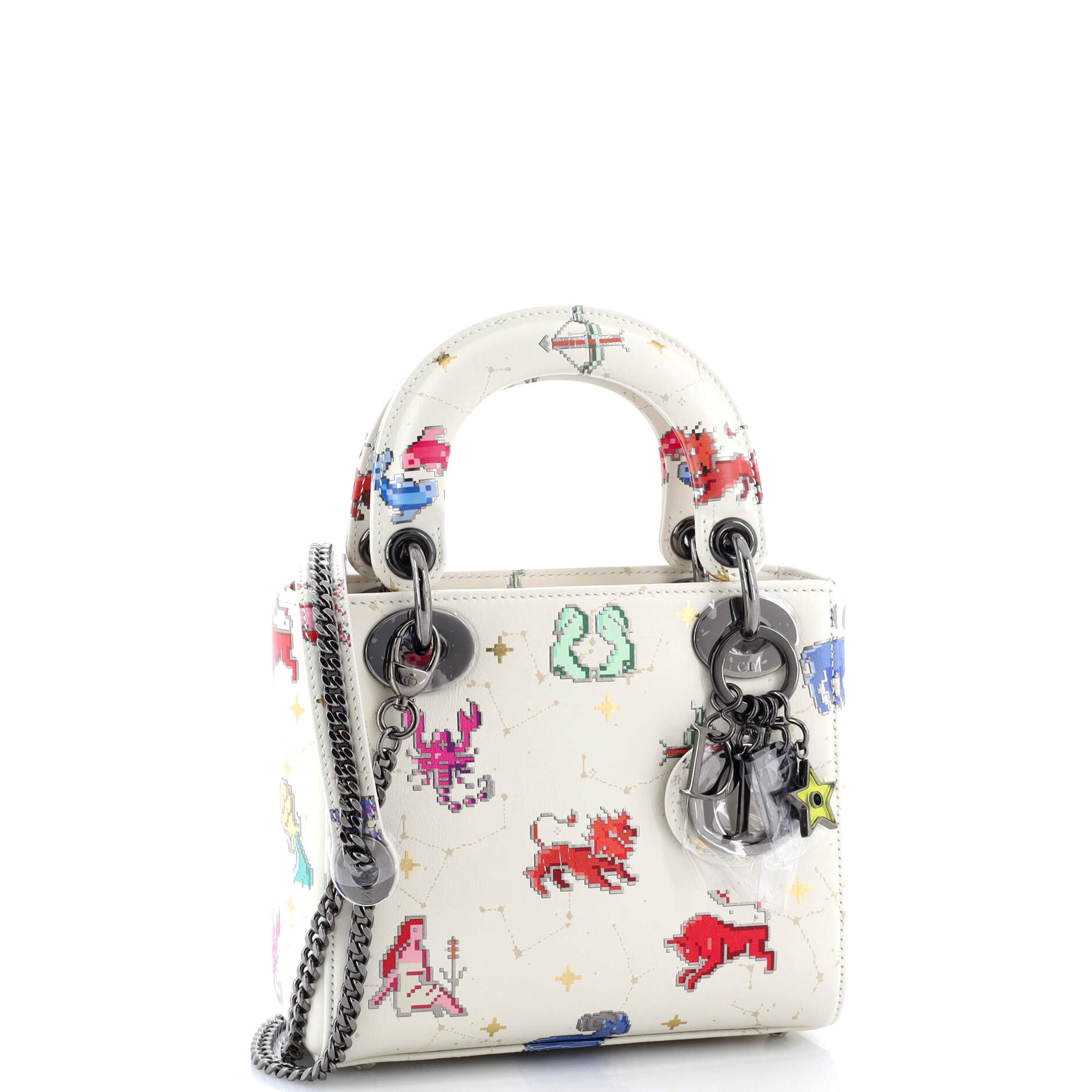 Lady Dior Bag Limited Edition Pixel Zodiac Printed Calfskin Mini