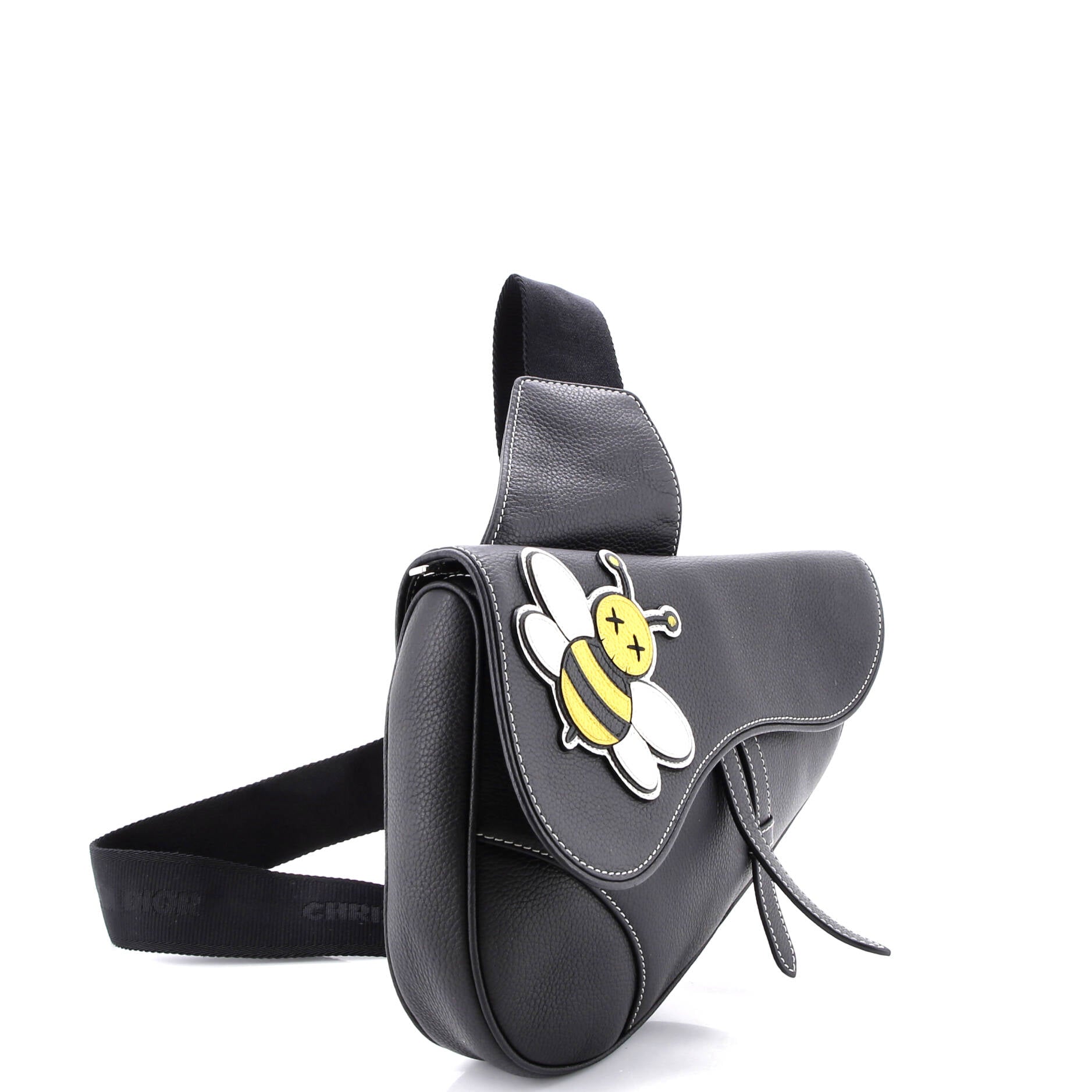KAWS Saddle Crossbody Bag Leather with Applique