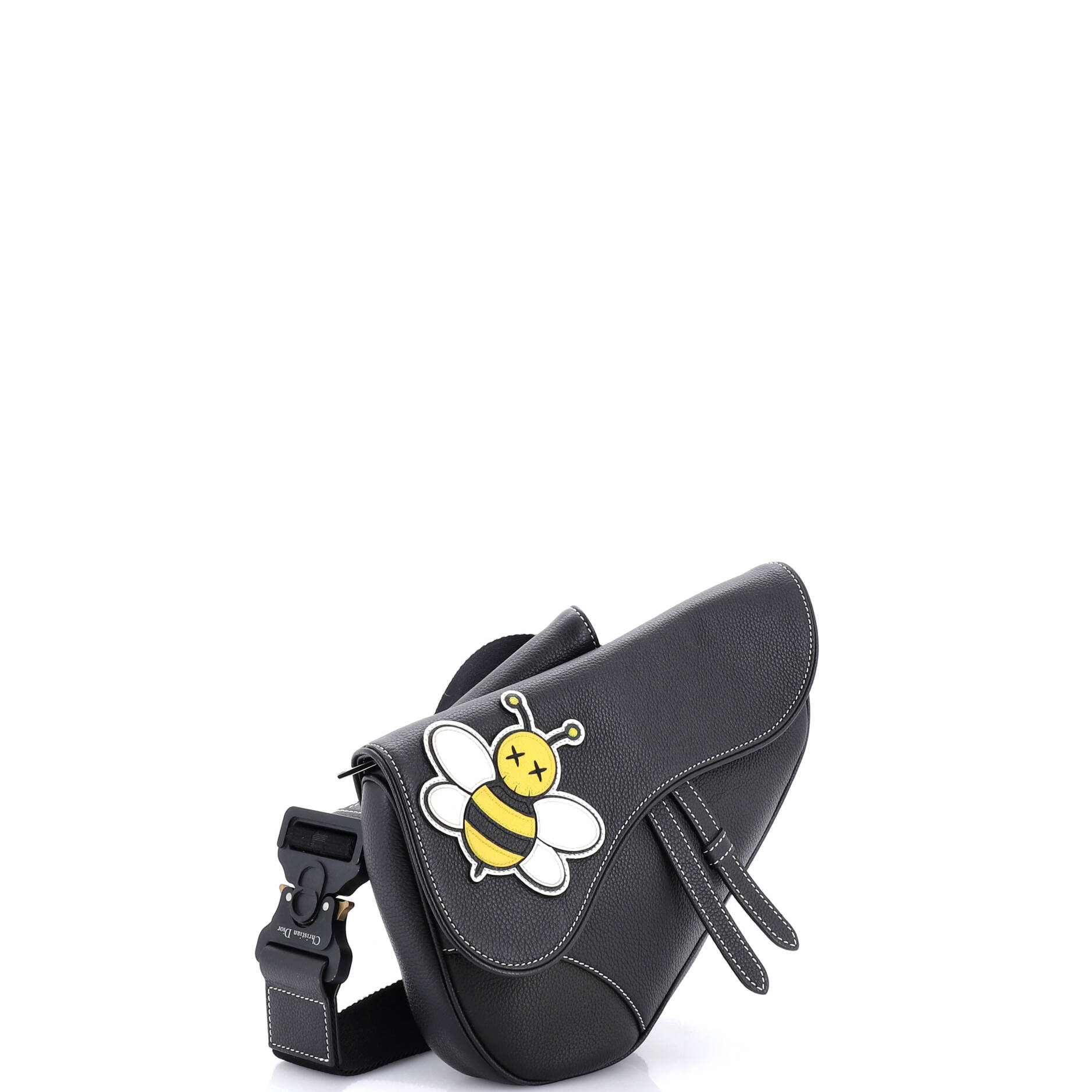 KAWS Saddle Crossbody Bag Leather with Applique