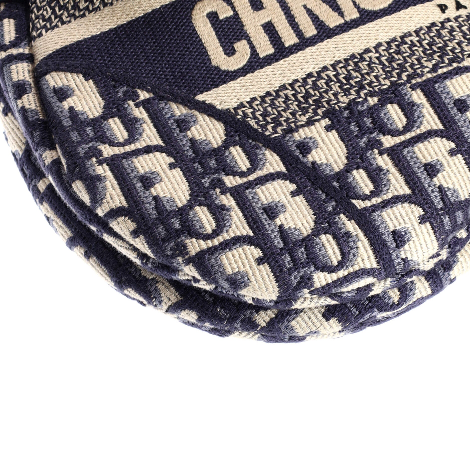 Saddle Handbag Logo Embroidered Oblique Canvas Medium