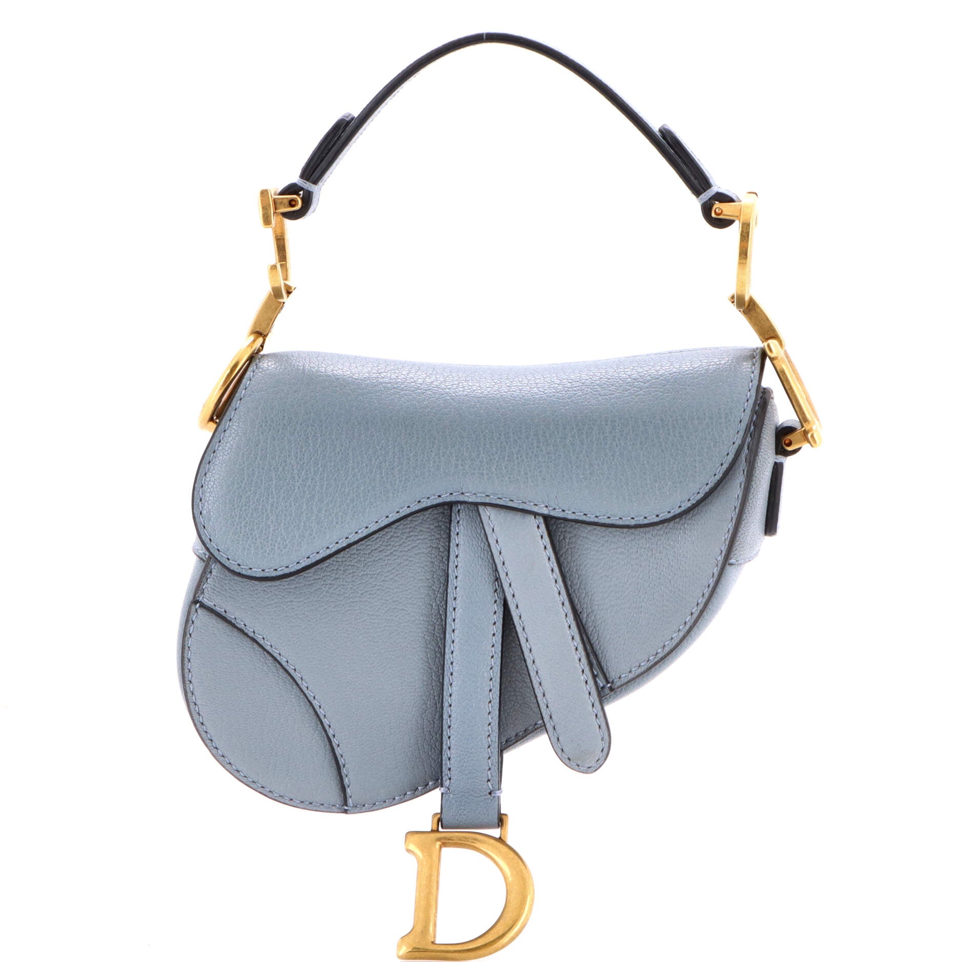 Saddle Handbag with Strap Leather Micro