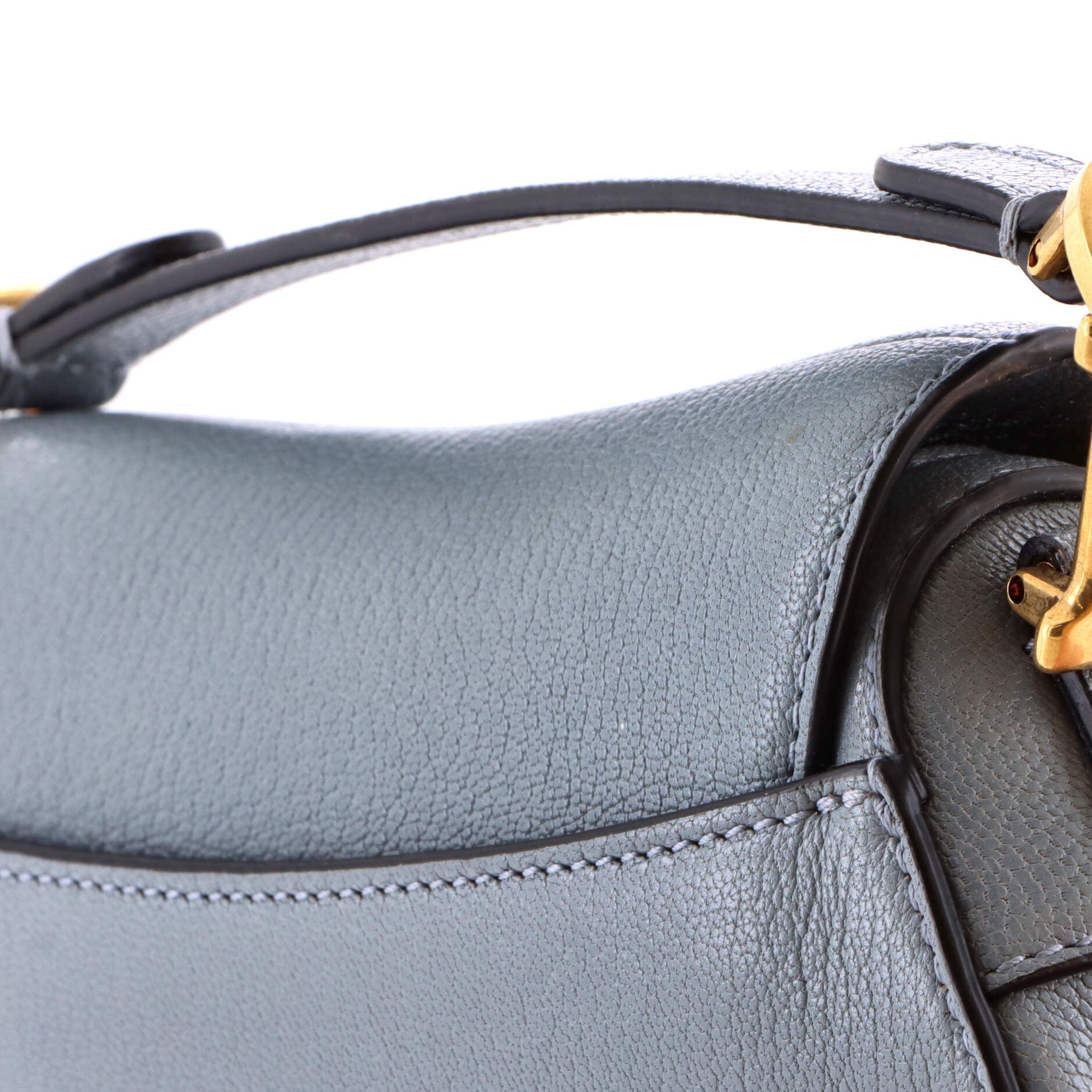 Saddle Handbag with Strap Leather Micro