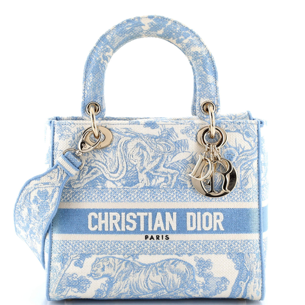 Toile de Jouy Lady D-Lite Bag Embroidered Canvas