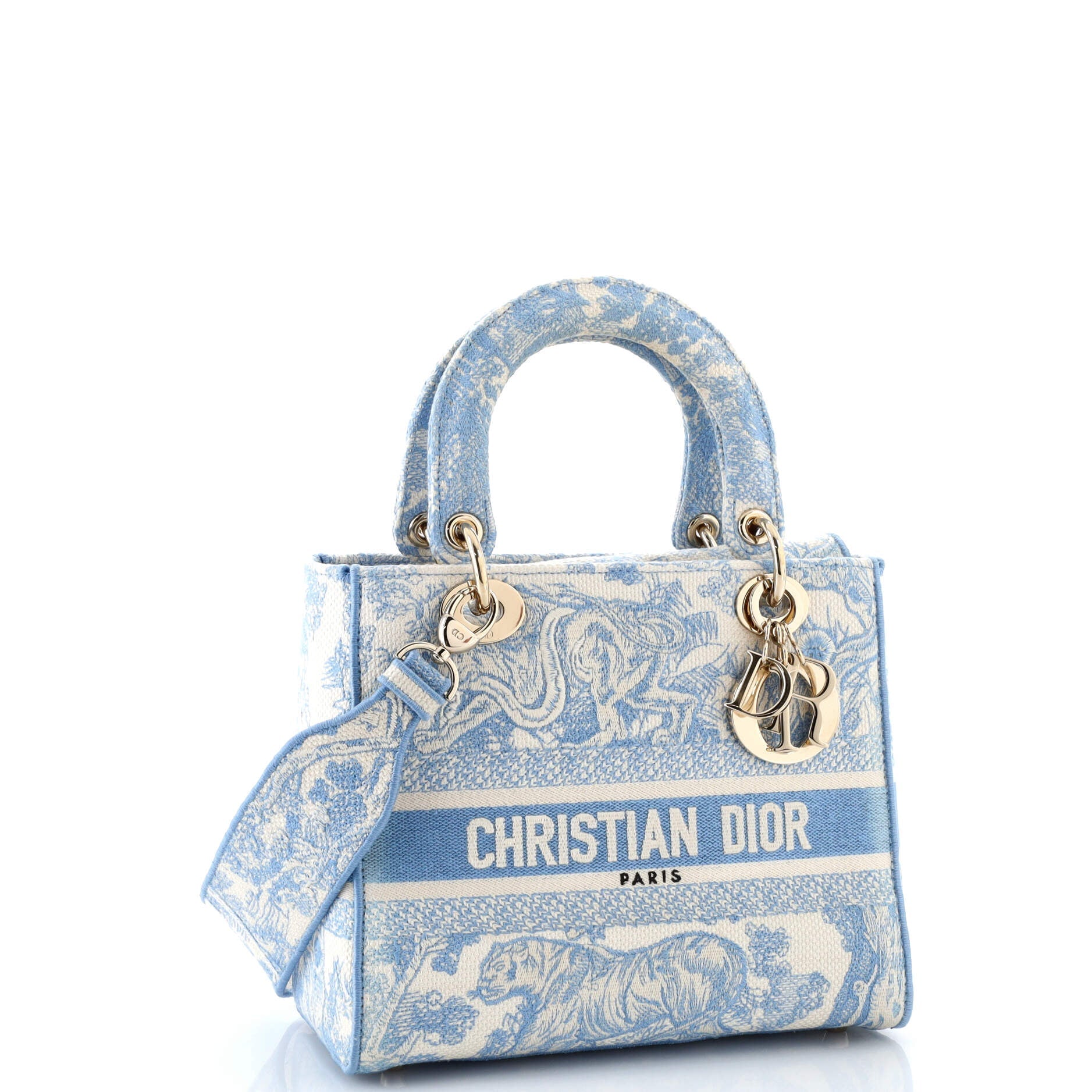 Toile de Jouy Lady D-Lite Bag Embroidered Canvas