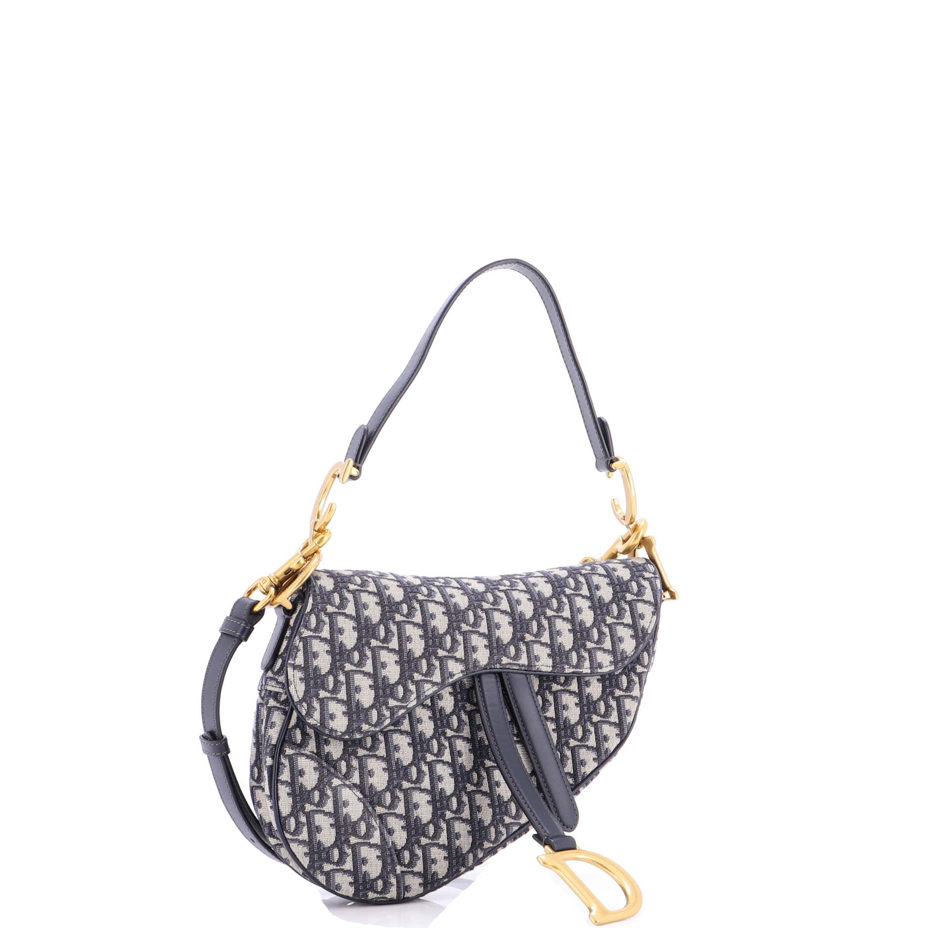 Saddle Handbag with Strap Oblique Canvas Medium