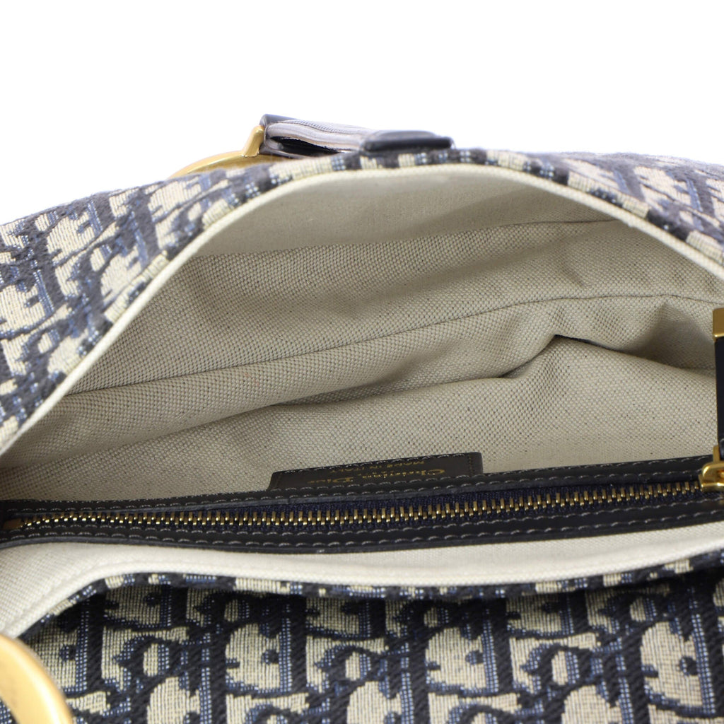 Saddle Handbag with Strap Oblique Canvas Medium