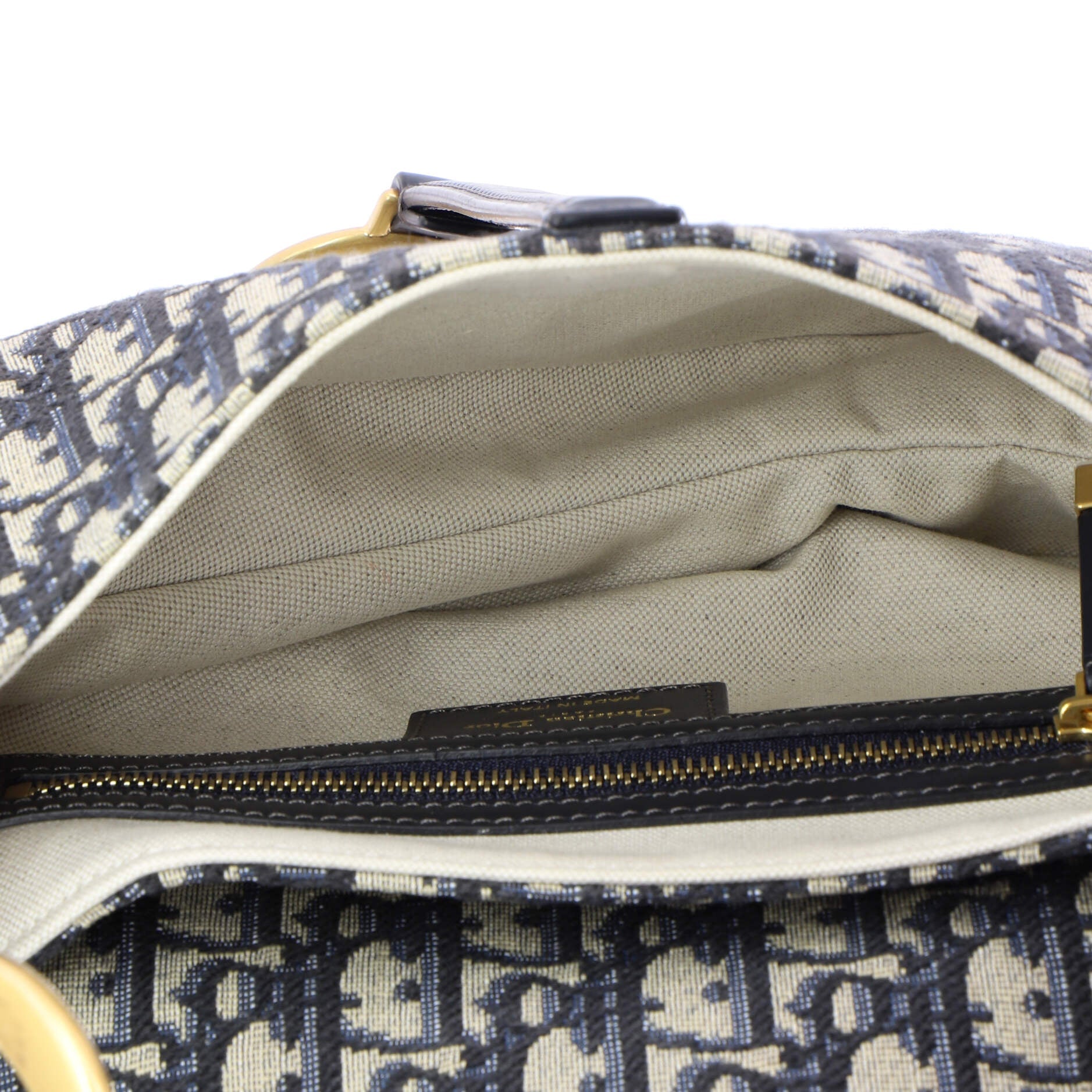 Saddle Handbag with Strap Oblique Canvas Medium