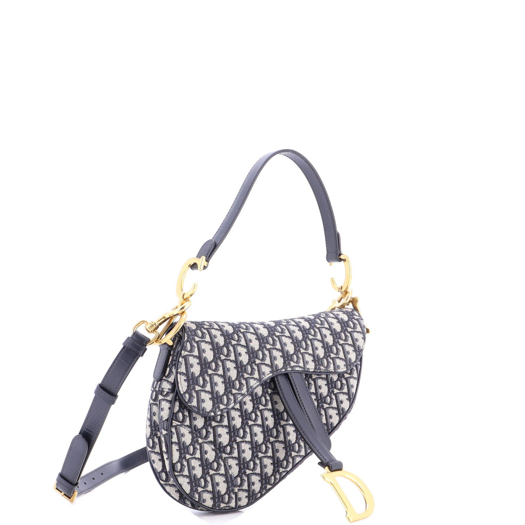 Saddle Handbag with Strap Oblique Canvas Medium