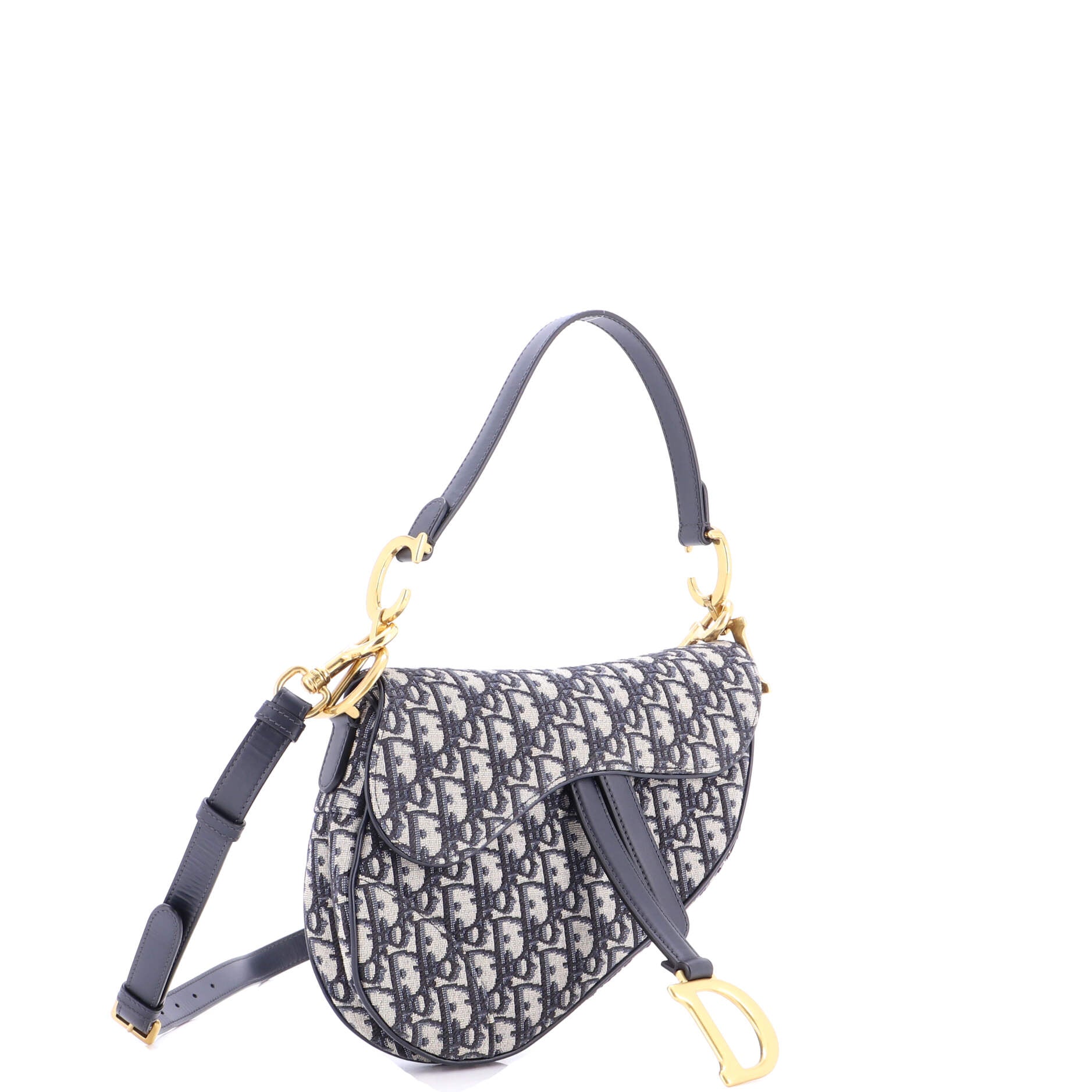 Saddle Handbag with Strap Oblique Canvas Medium