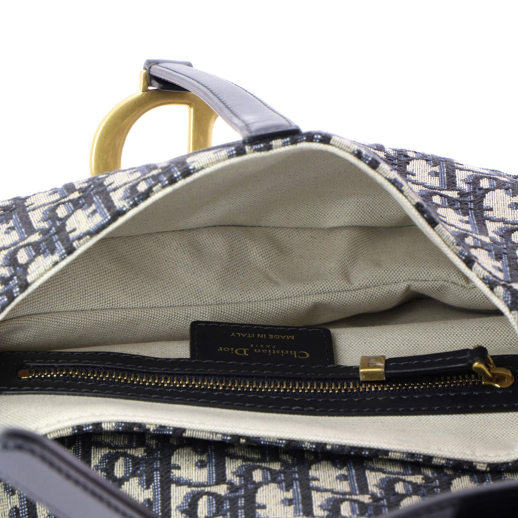 Saddle Handbag with Strap Oblique Canvas Medium