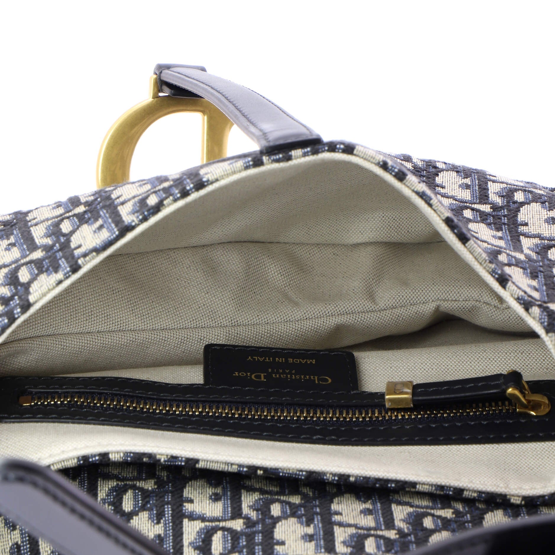 Saddle Handbag with Strap Oblique Canvas Medium