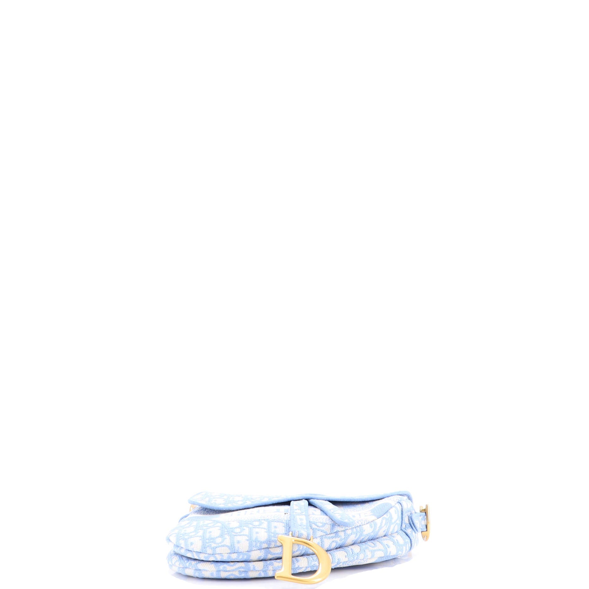 Saddle Handbag Logo Embroidered Oblique Canvas Medium