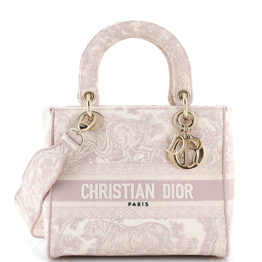 Toile de Jouy Lady D-Lite Bag Embroidered Canvas