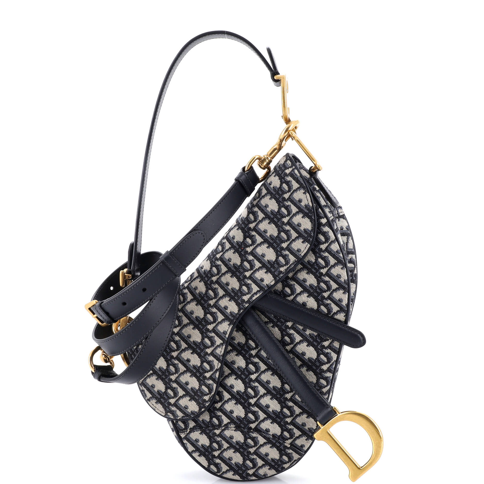 Saddle Handbag with Strap Oblique Canvas Medium