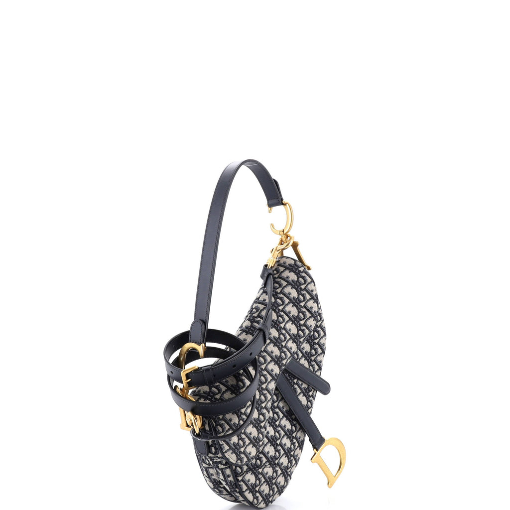 Saddle Handbag with Strap Oblique Canvas Medium
