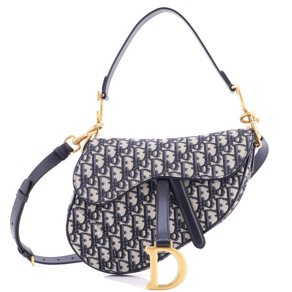 Saddle Handbag with Strap Oblique Canvas Medium