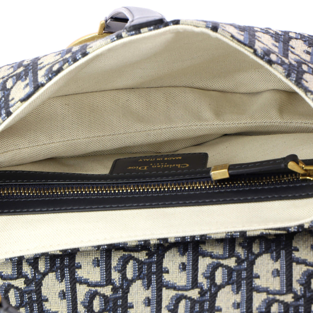 Saddle Handbag with Strap Oblique Canvas Medium