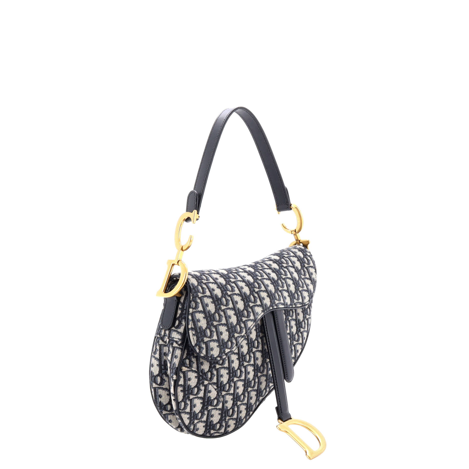 Saddle Handbag with Strap Oblique Canvas Medium