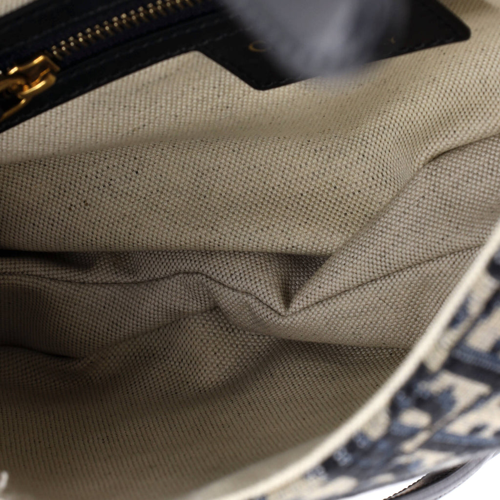 Saddle Handbag with Strap Oblique Canvas Medium