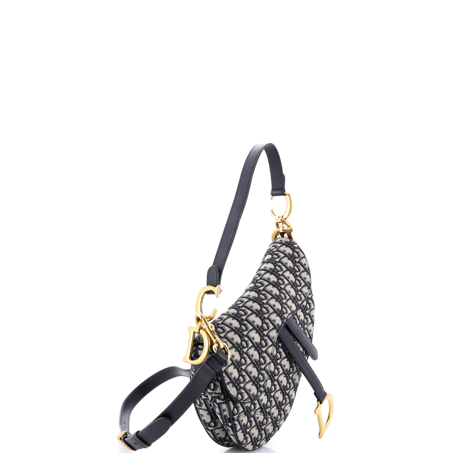 Saddle Handbag with Strap Oblique Canvas Medium