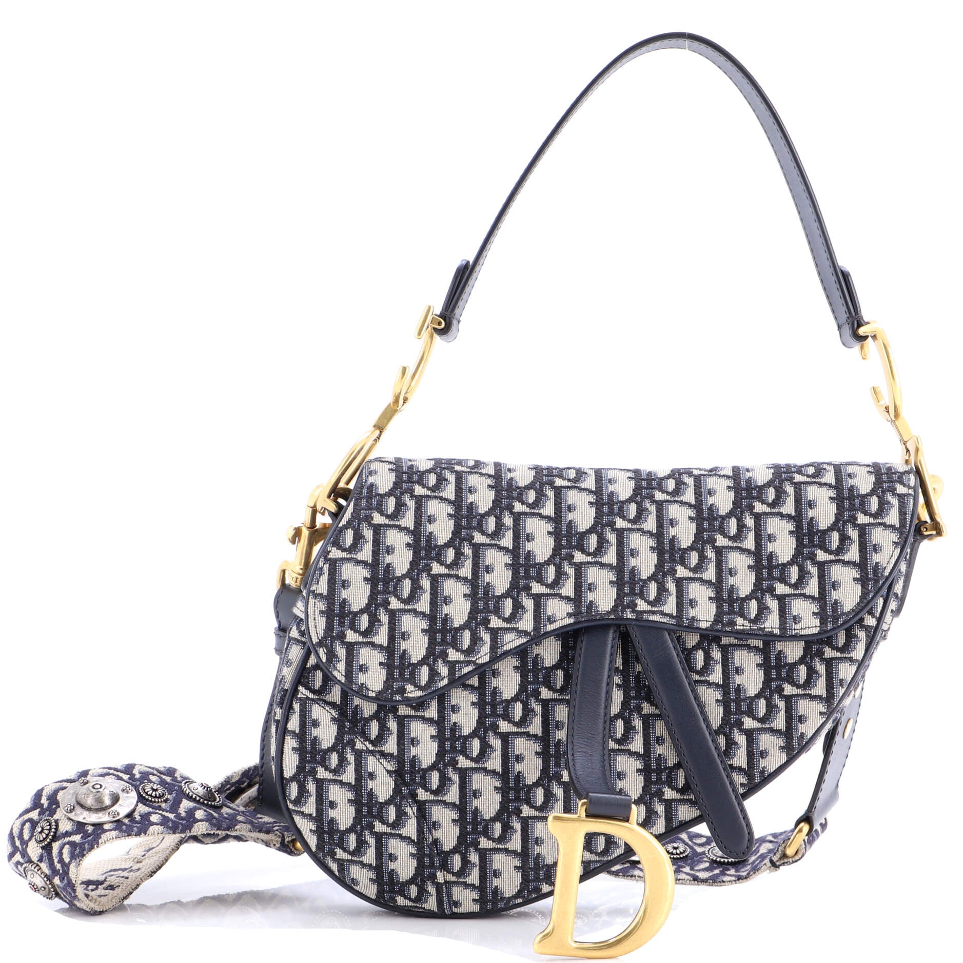 Saddle Handbag with Strap Oblique Canvas Medium