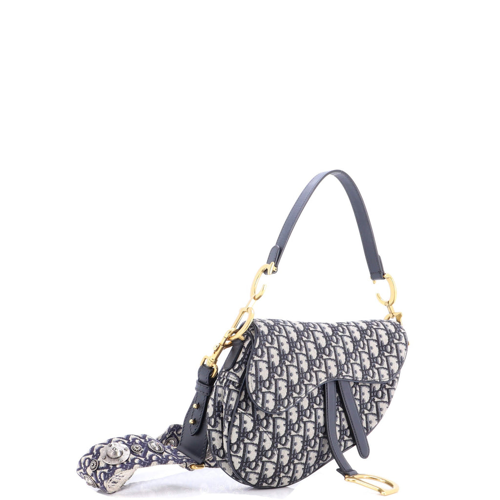 Saddle Handbag with Strap Oblique Canvas Medium