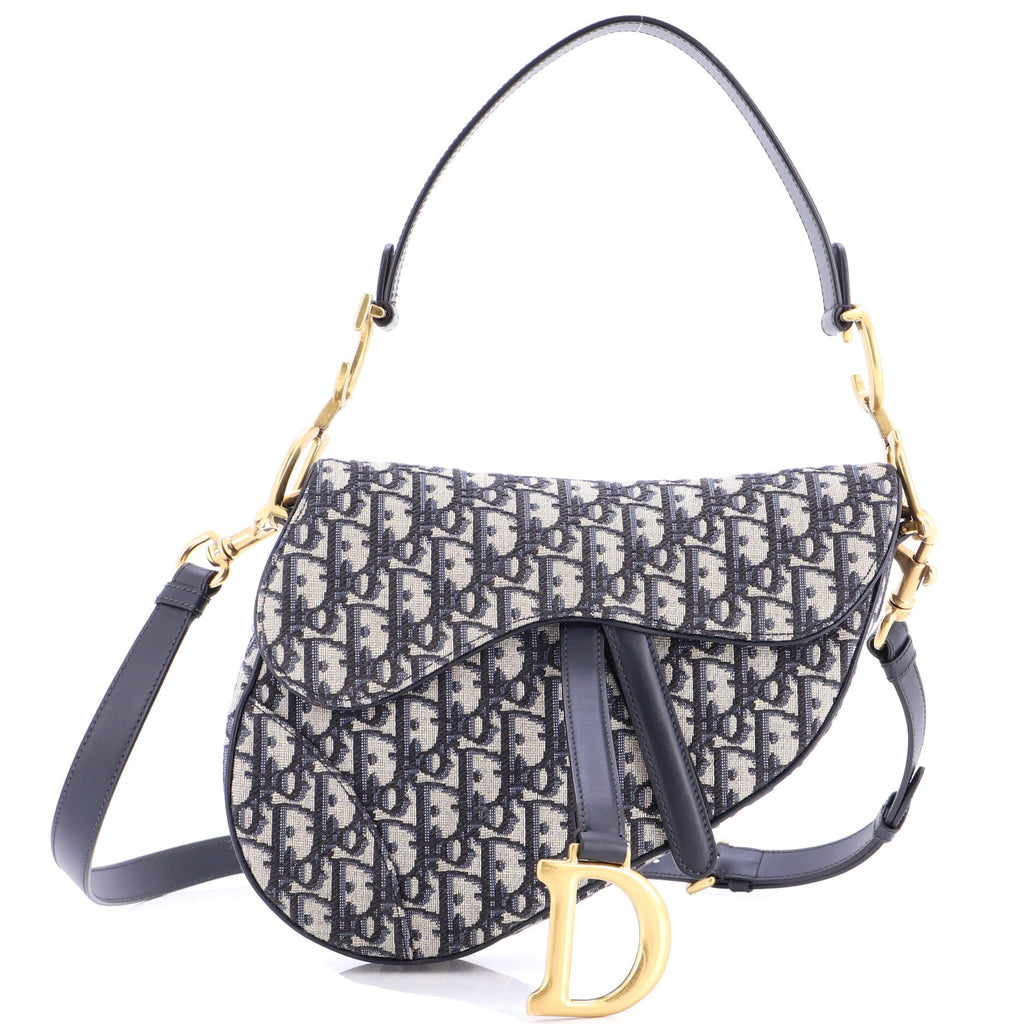 Saddle Handbag with Strap Oblique Canvas Medium