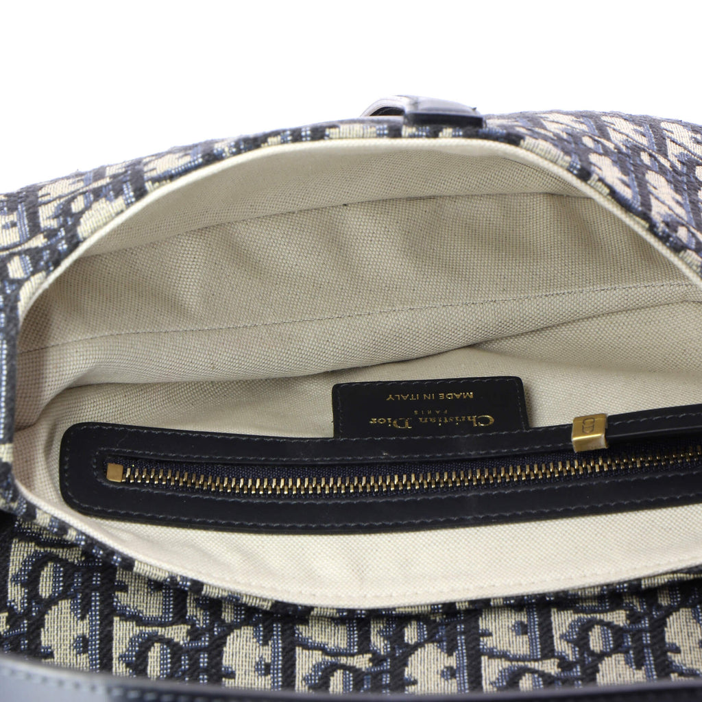 Saddle Handbag with Strap Oblique Canvas Medium