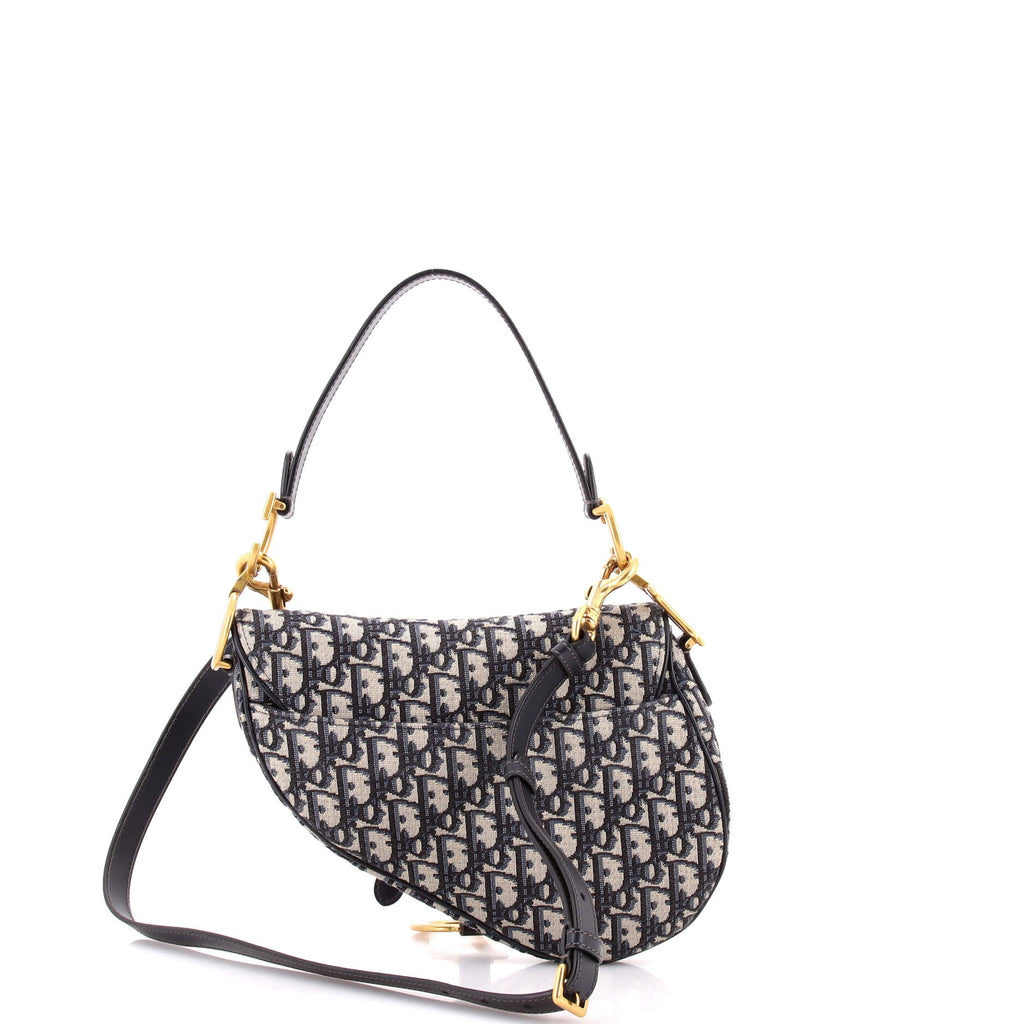 Saddle Handbag with Strap Oblique Canvas Medium