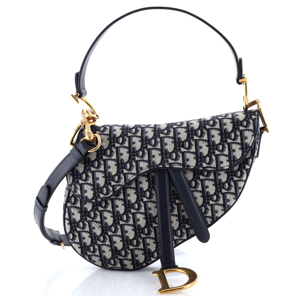 Saddle Handbag with Strap Oblique Canvas Medium
