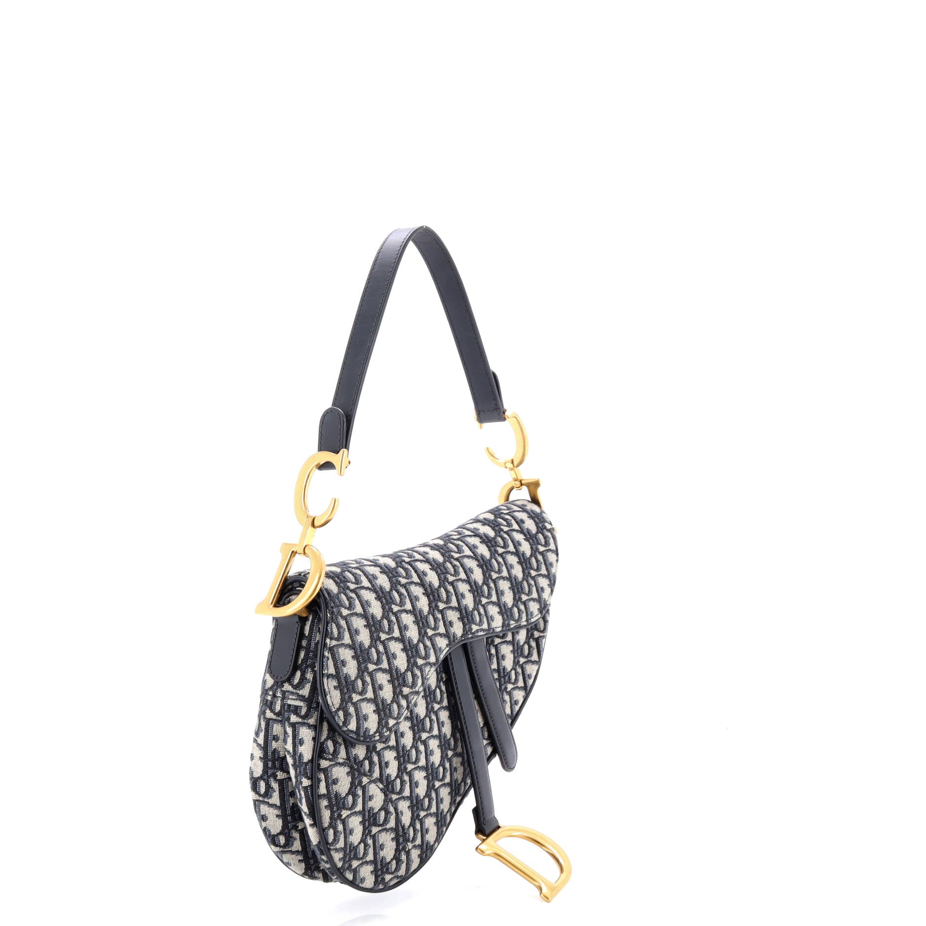 Saddle Handbag with Strap Oblique Canvas Medium