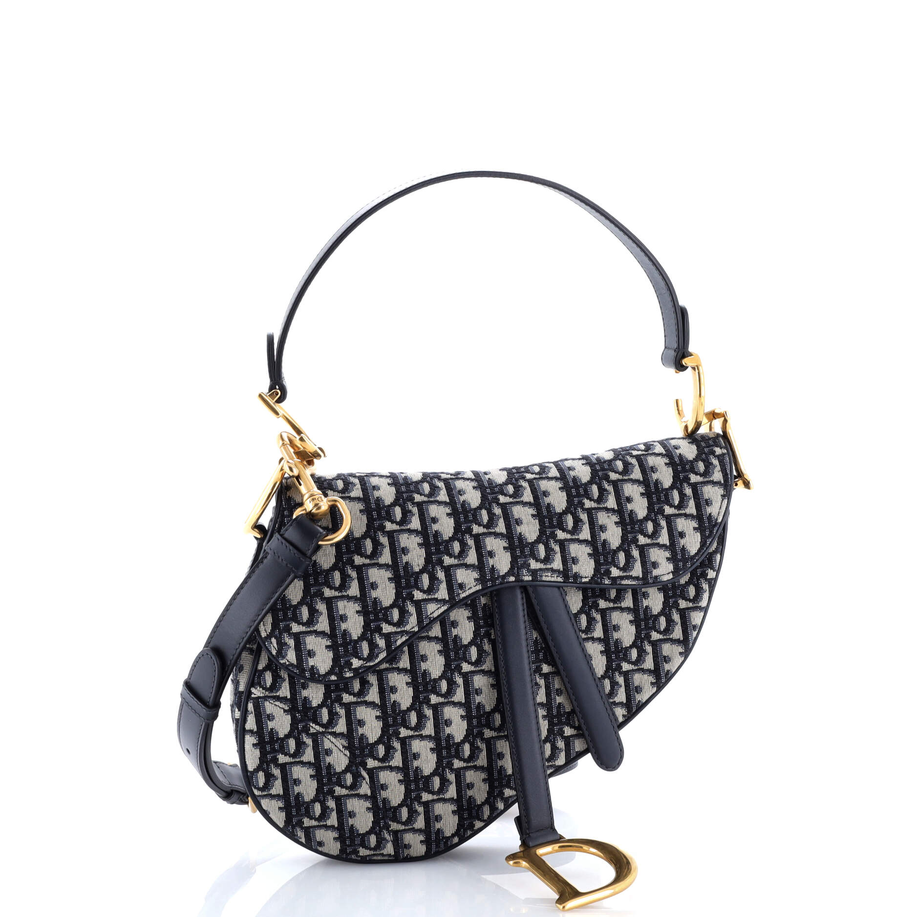 Saddle Handbag with Strap Oblique Canvas Medium