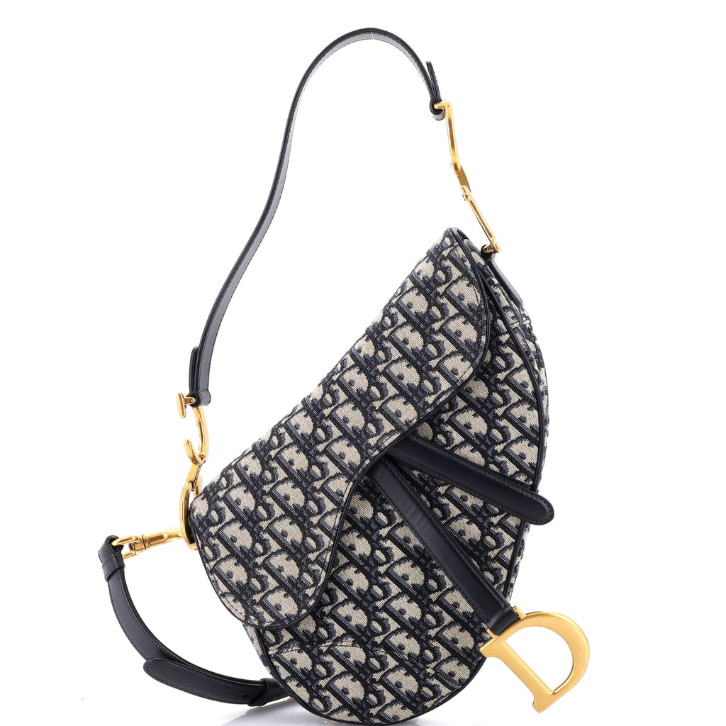 Saddle Handbag with Strap Oblique Canvas Medium