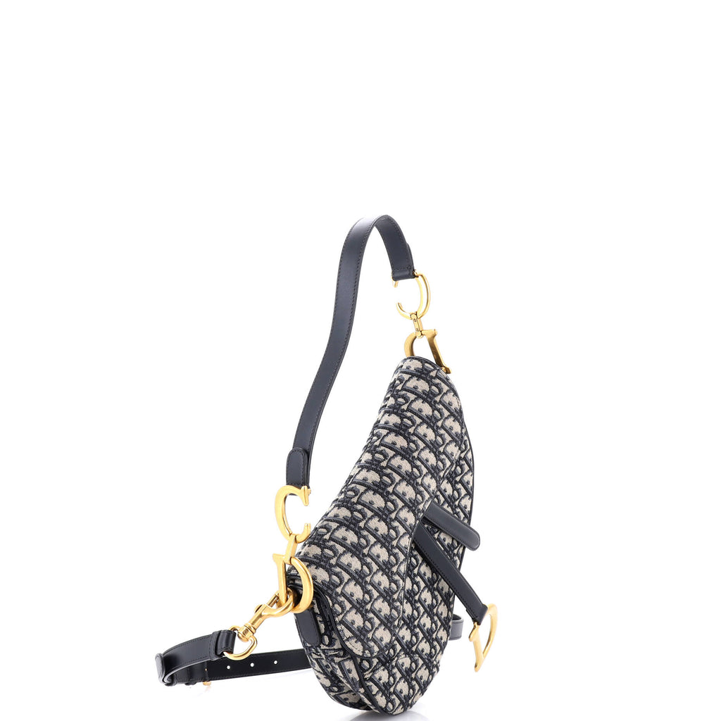 Saddle Handbag with Strap Oblique Canvas Medium