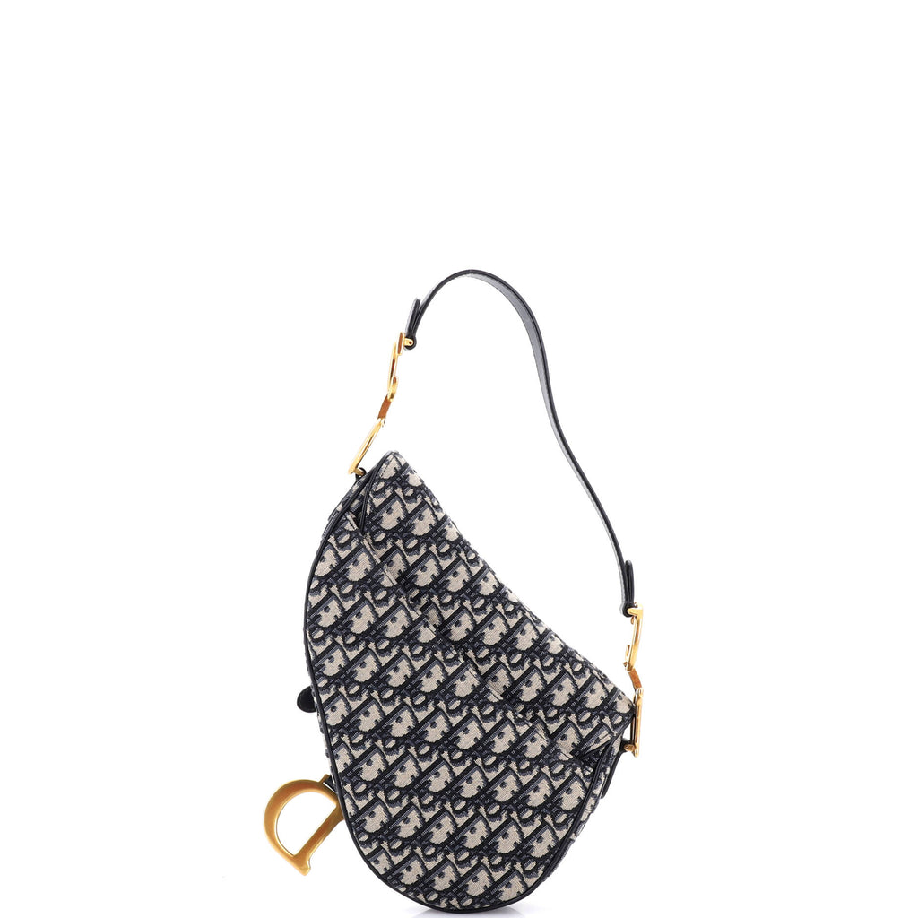 Saddle Handbag with Strap Oblique Canvas Medium