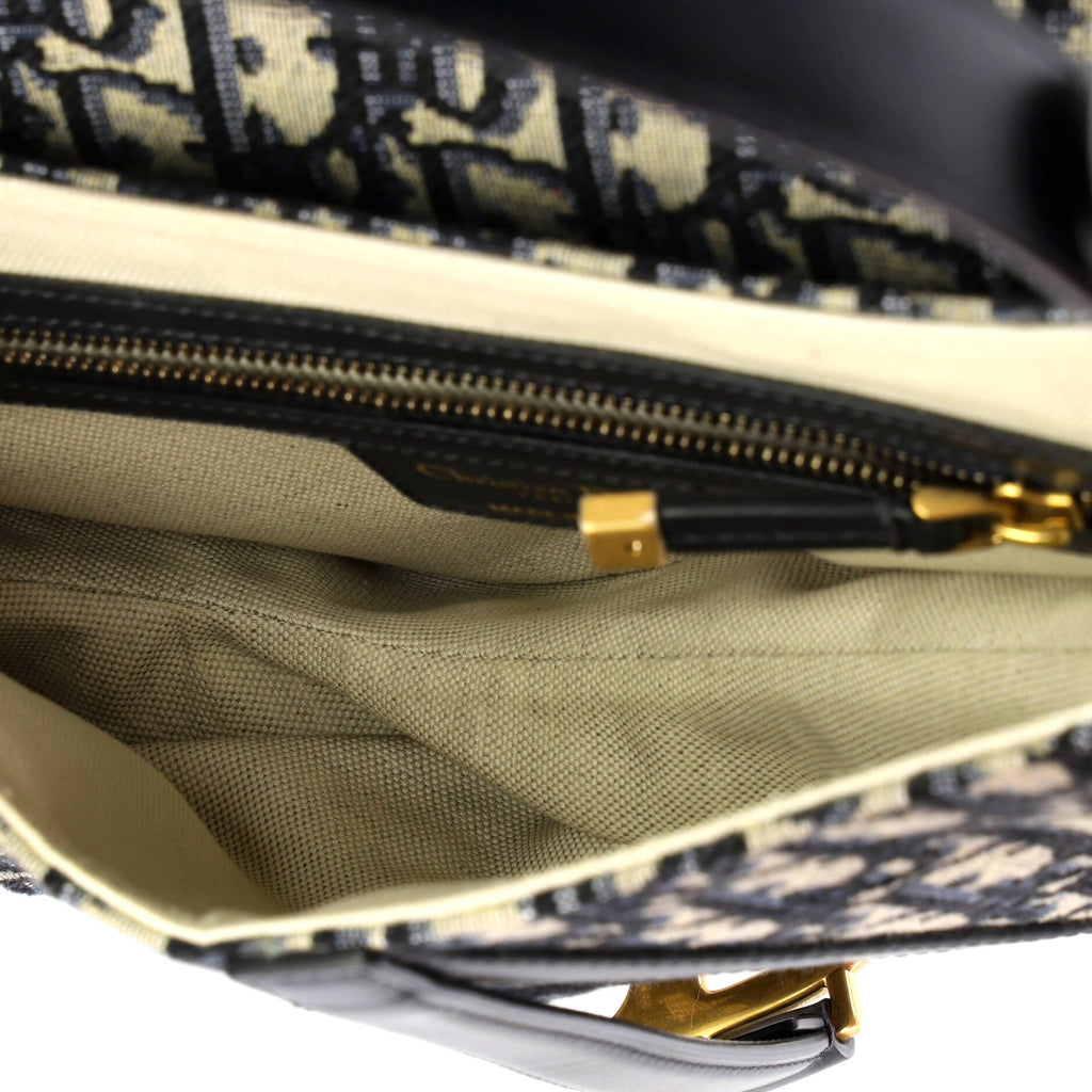 Saddle Handbag with Strap Oblique Canvas Medium