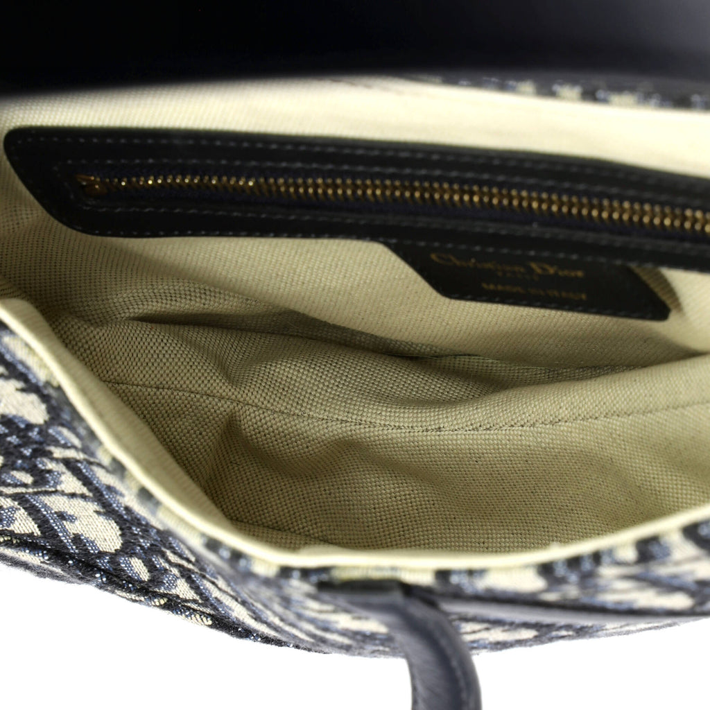 Saddle Handbag with Strap Oblique Canvas Medium