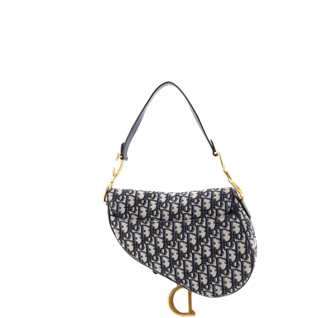 Saddle Handbag with Strap Oblique Canvas Medium