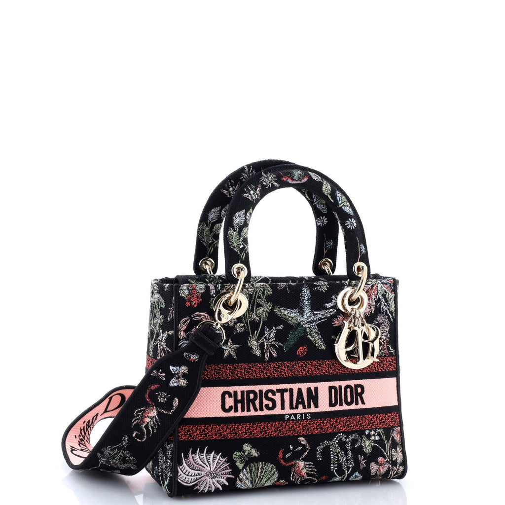 Lady D-Lite Bag Embroidered Canvas Medium