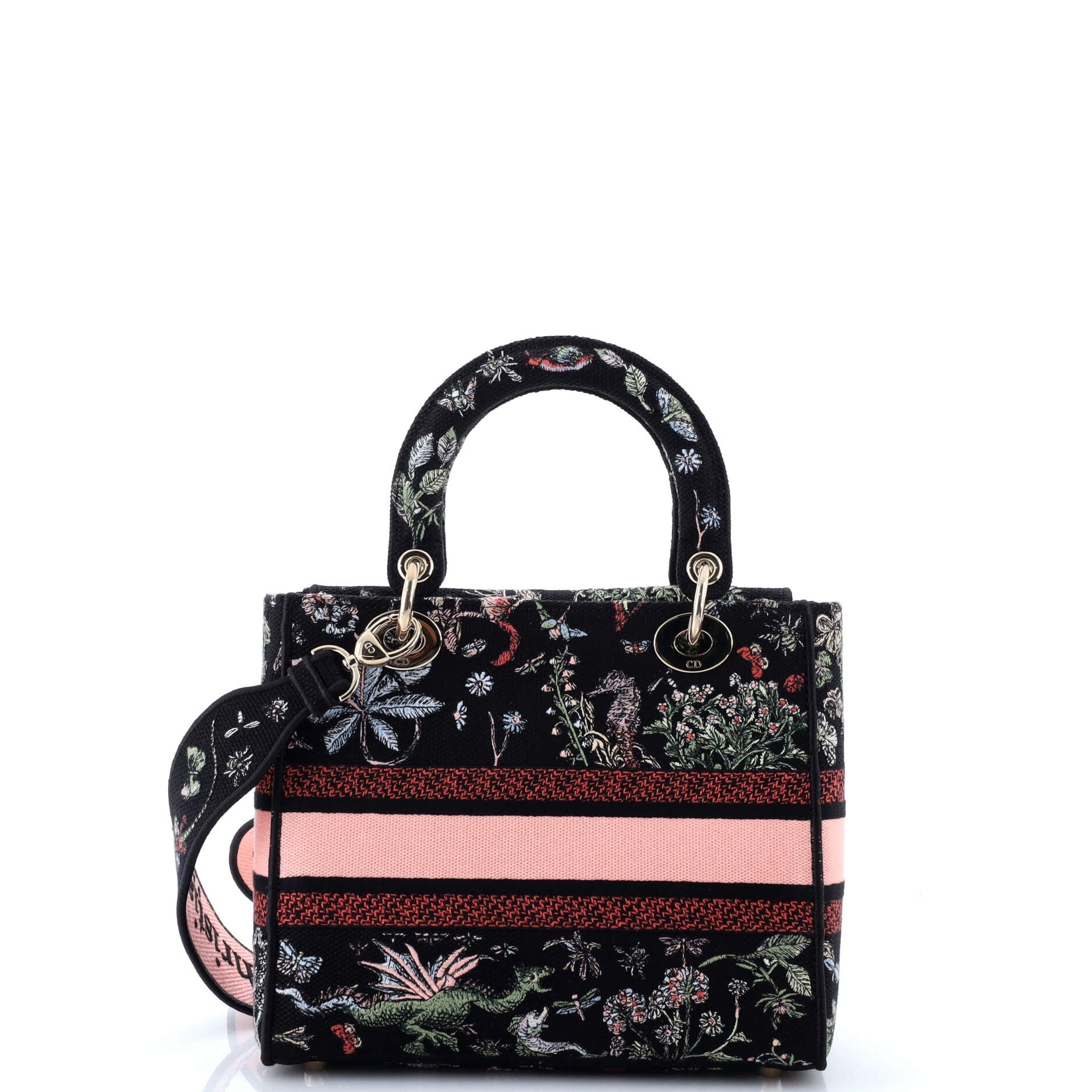 Lady D-Lite Bag Embroidered Canvas Medium