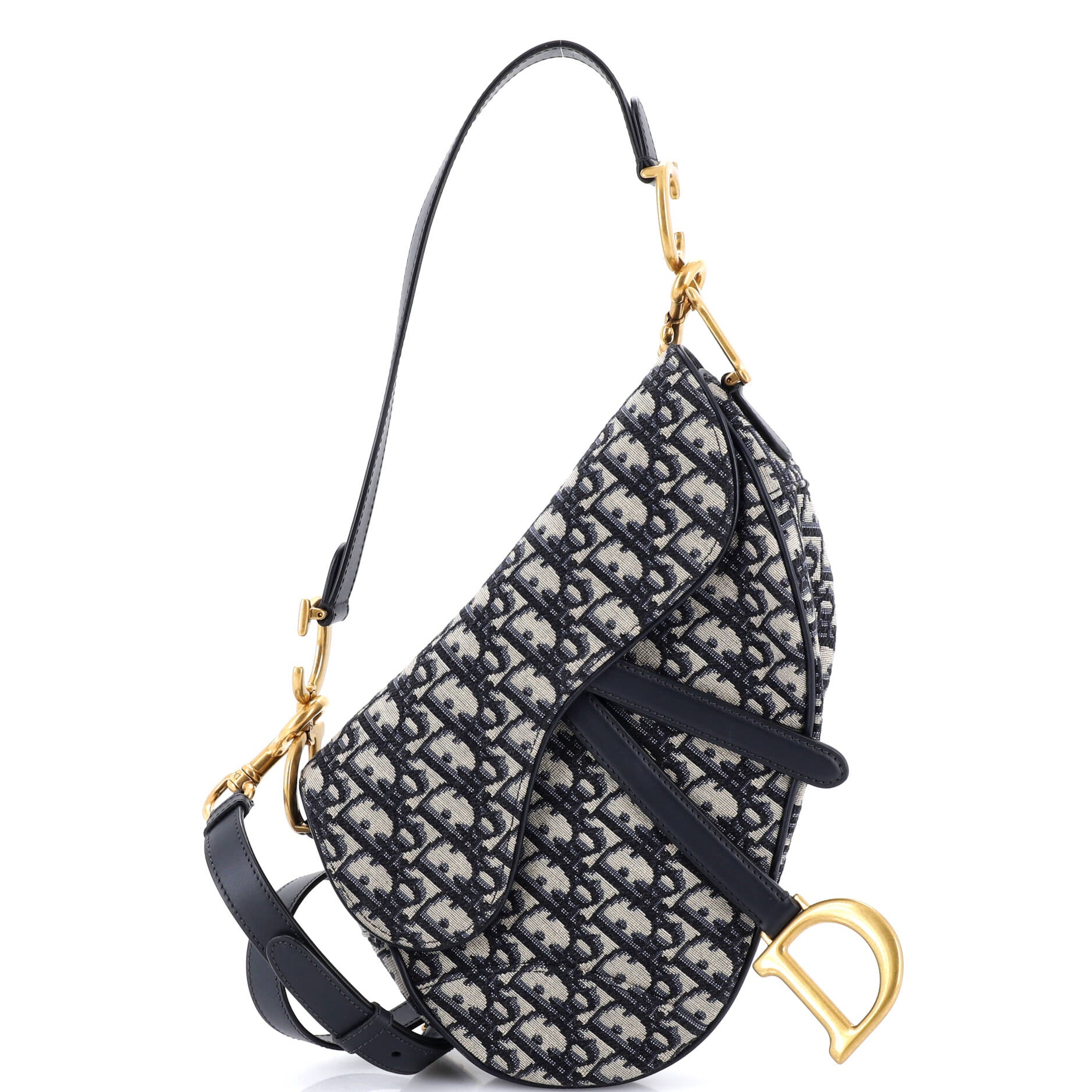 Saddle Handbag with Strap Oblique Canvas Medium