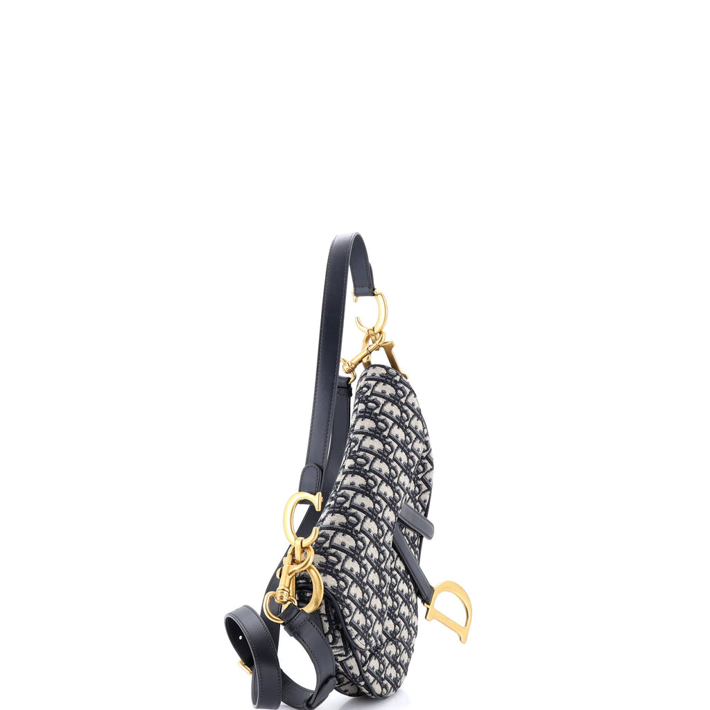 Saddle Handbag with Strap Oblique Canvas Medium