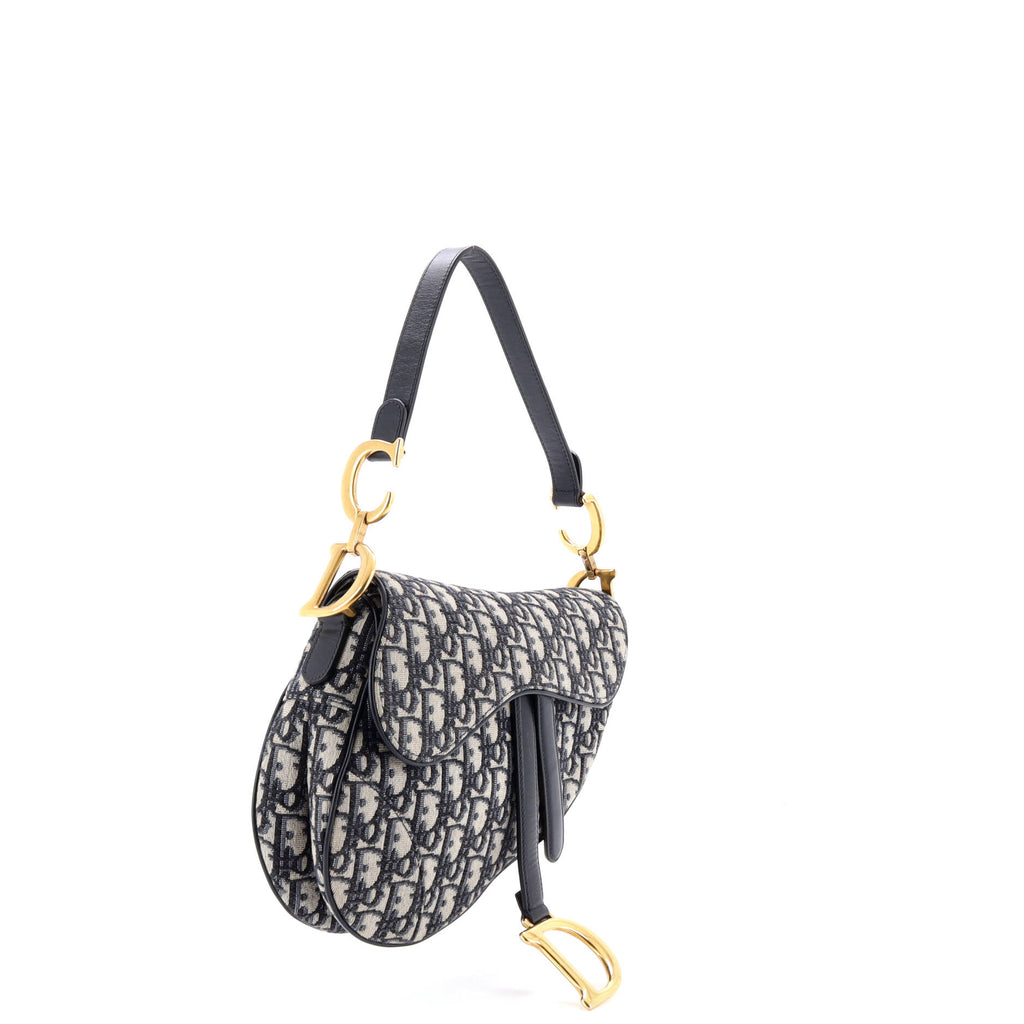 Saddle Handbag with Strap Oblique Canvas Medium