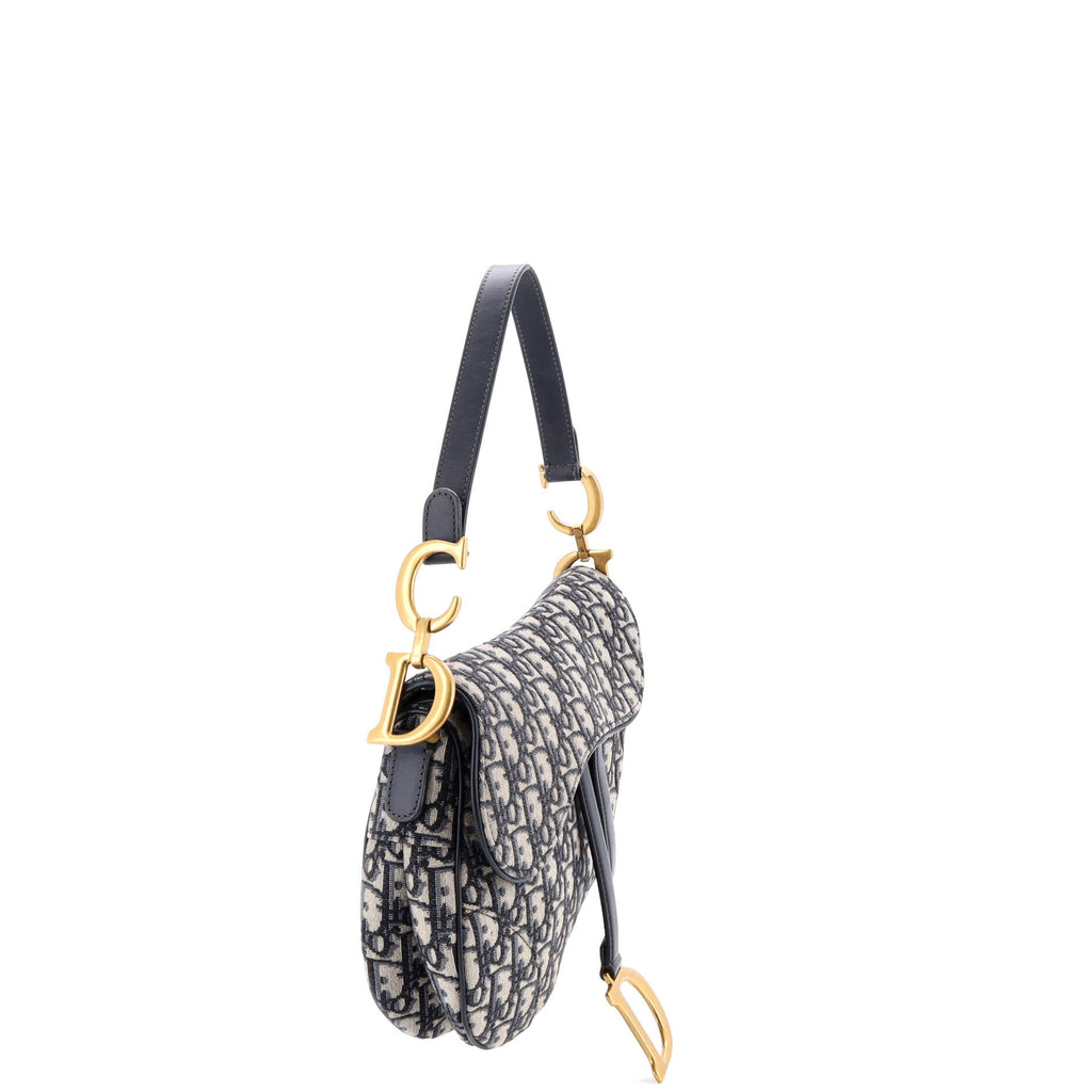 Saddle Handbag with Strap Oblique Canvas Medium