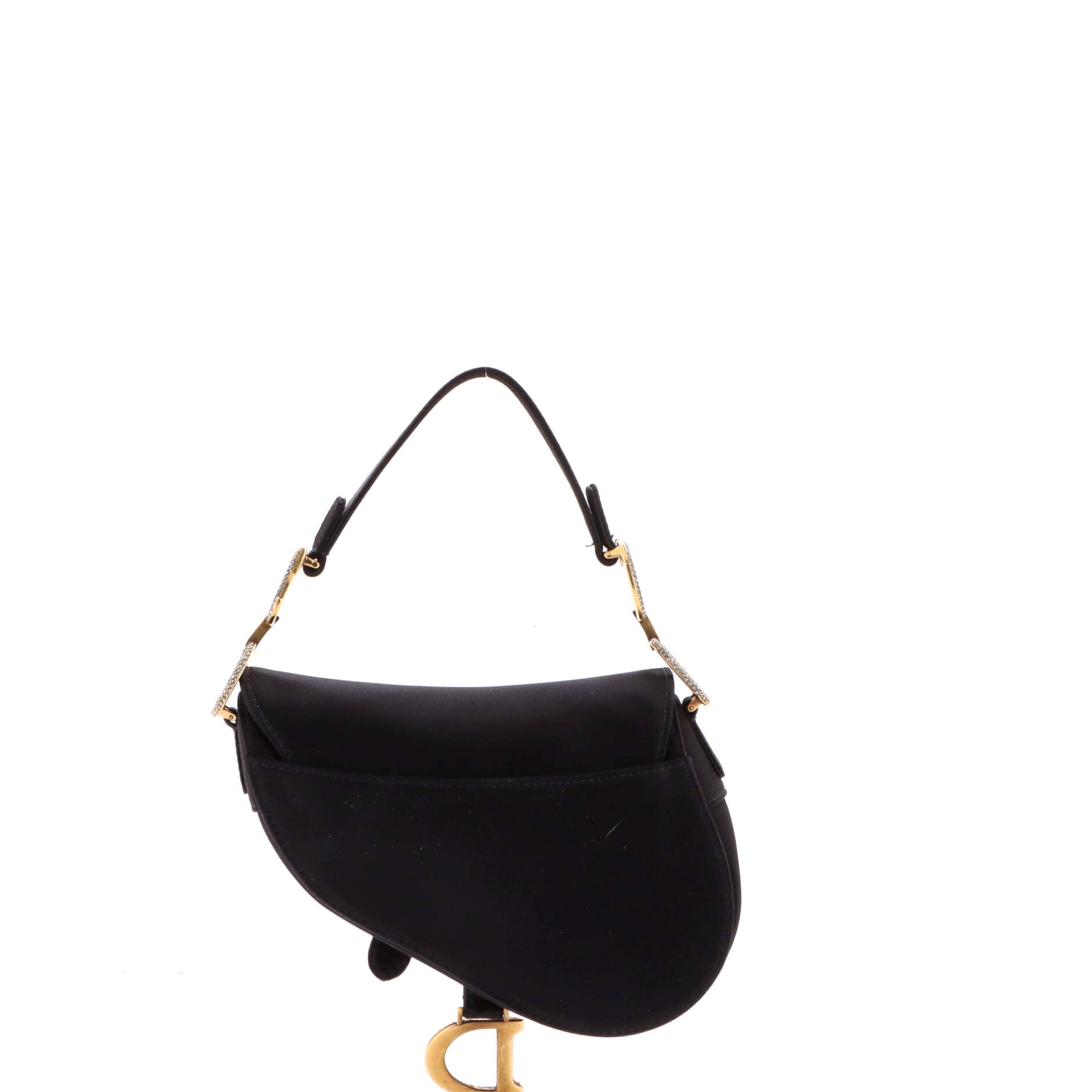 Saddle Handbag Velvet with Crystals Mini