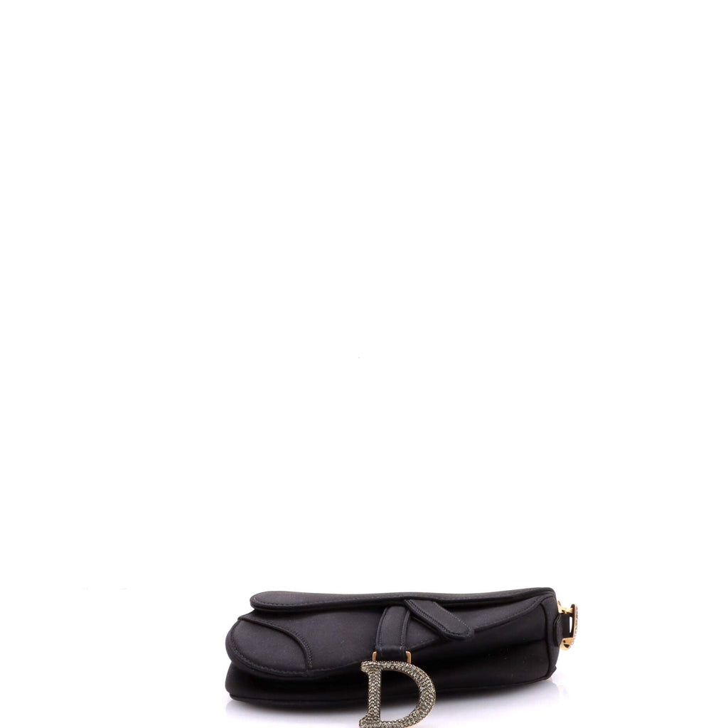 Saddle Handbag Velvet with Crystals Mini